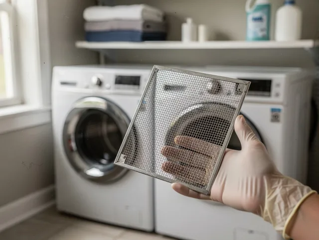 San Marino Dryer Vent Cleaning specialist performing detailed lint trap cleaning service in San Marino