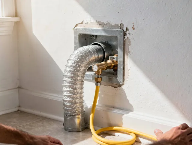 San Marino Dryer Vent Cleaning certified technician performing specialized gas dryer vent cleaning in San Marino